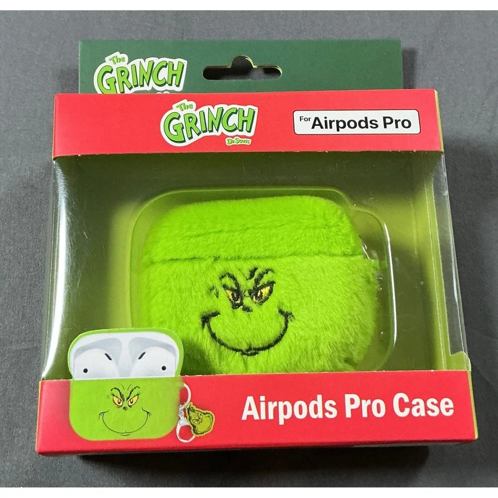 Dr. Seuss The Grinch Airpods Pro Case CultureFly Fuzzy Green Plush Cover NIB